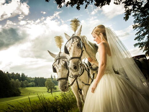 Braut Ramona auf dem Weg vom Schloss Wildegg nach FiGö